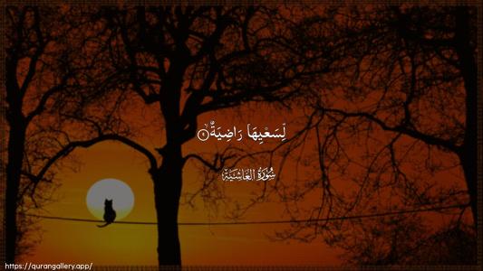 Al-Ghaashiya Ayah 9 - Arabic (Wide) wallpaper