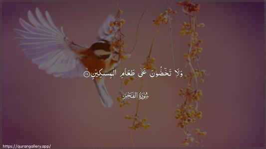 Al-Fajr Ayah 18 - Arabic (Wide) wallpaper