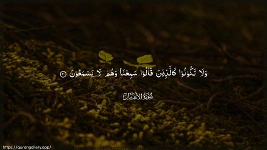 Al-Anfaal Ayah 21 - Arabic (Wide) wallpaper