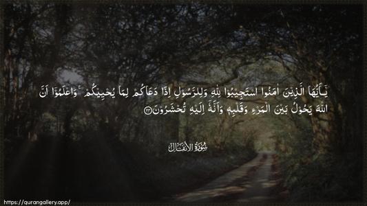 Al-Anfaal Ayah 24 - Arabic (Wide) wallpaper