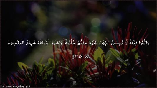 Al-Anfaal Ayah 25 - Arabic (Wide) wallpaper
