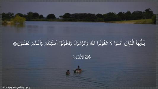 Al-Anfaal Ayah 27 - Arabic (Wide) wallpaper