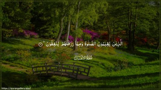 Al-Anfaal Ayah 3 - Arabic (Wide) wallpaper