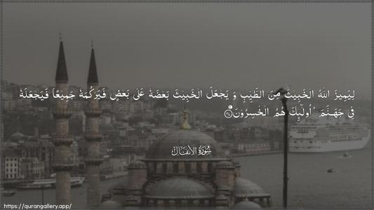 Al-Anfaal Ayah 37 - Arabic (Wide) wallpaper