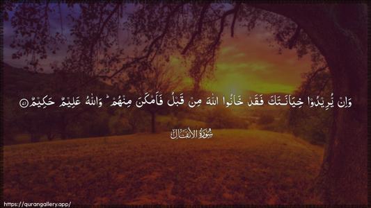Al-Anfaal Ayah 71 - Arabic (Wide) wallpaper