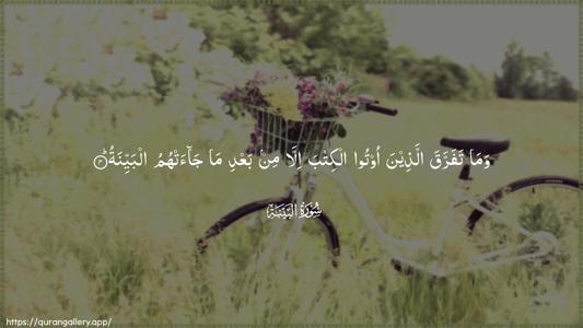 Al-Bayyina Ayah 4 - Arabic (Wide) wallpaper