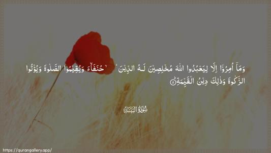 Al-Bayyina Ayah 5 - Arabic (Wide) wallpaper