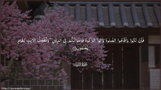 At-Tawba Ayah 11 - Arabic (Wide) wallpaper