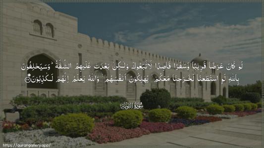 At-Tawba Ayah 42 - Arabic (Wide) wallpaper