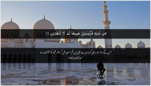 Hud Ayah 55 - Arabic + Urdu wallpaper