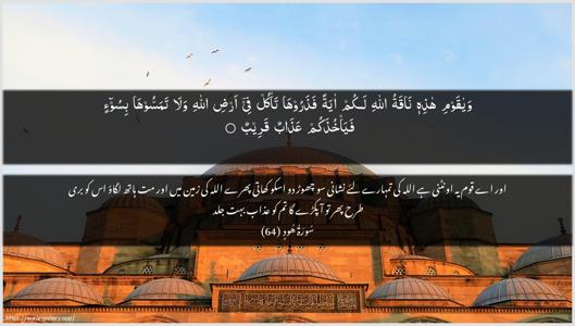 Hud Ayah 64 - Arabic + Urdu wallpaper