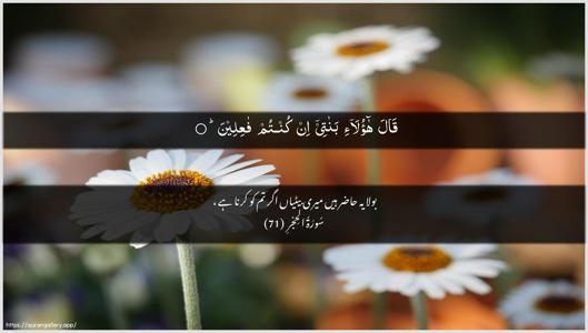 Al-Hijr Ayah 71 - Arabic + Urdu wallpaper