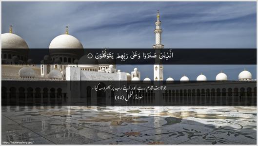 An-Nahl Ayah 42 - Arabic + Urdu wallpaper