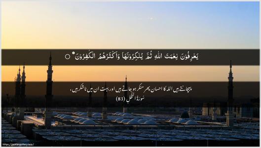 An-Nahl Ayah 83 - Arabic + Urdu wallpaper