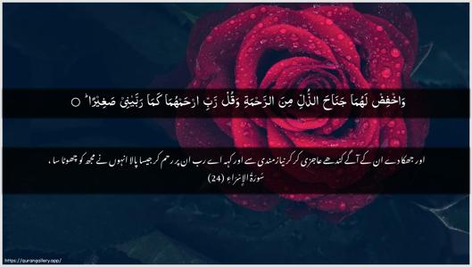 Al-Israa Ayah 24 - Arabic + Urdu wallpaper