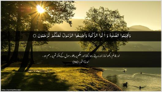 An-Noor Ayah 56 - Arabic + Urdu wallpaper