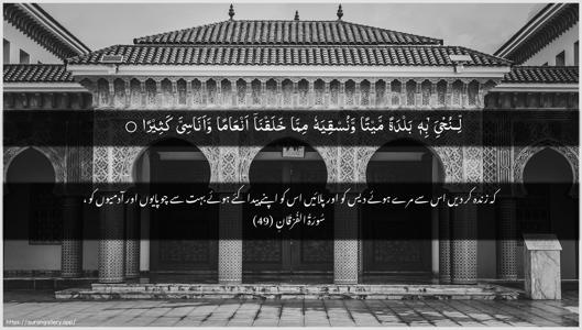 Al-Furqaan Ayah 49 - Arabic + Urdu wallpaper
