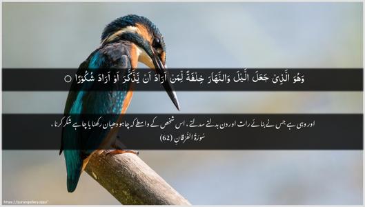 Al-Furqaan Ayah 62 - Arabic + Urdu wallpaper