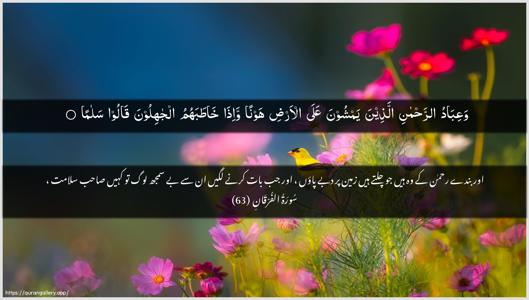 Al-Furqaan Ayah 63 - Arabic + Urdu wallpaper