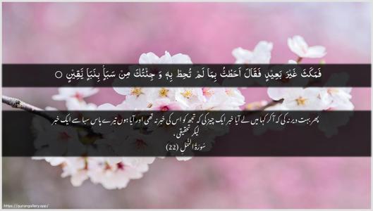 An-Naml Ayah 22 - Arabic + Urdu wallpaper