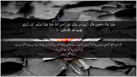 An-Naml Ayah 36 - Arabic + Urdu wallpaper