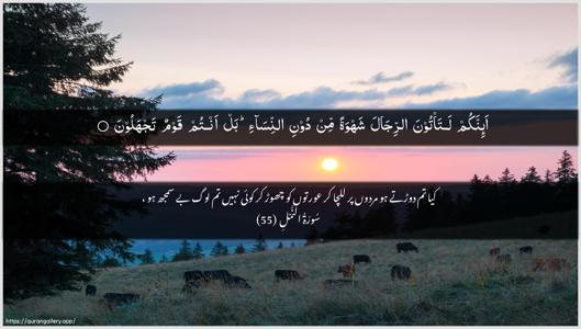 An-Naml Ayah 55 - Arabic + Urdu wallpaper