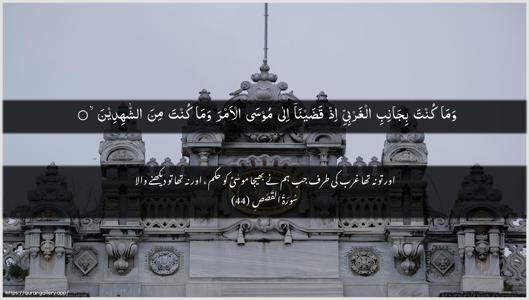 Al-Qasas Ayah 44 - Arabic + Urdu wallpaper
