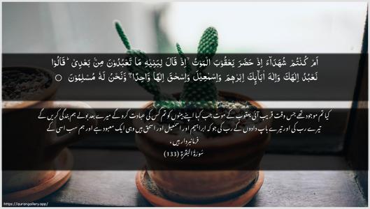 Al-Baqara Ayah 133 - Arabic + Urdu wallpaper
