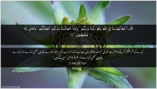 Al-Baqara Ayah 139 - Arabic + Urdu wallpaper