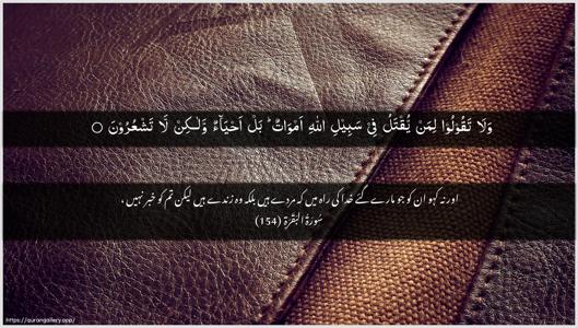 Al-Baqara Ayah 154 - Arabic + Urdu wallpaper