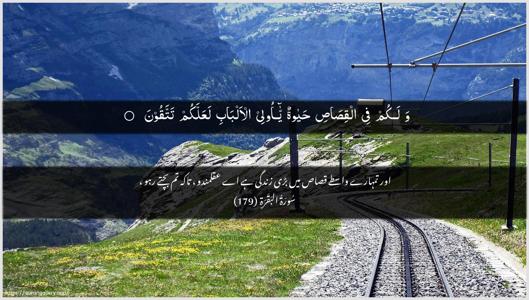 Al-Baqara Ayah 179 - Arabic + Urdu wallpaper