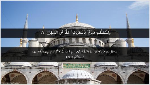 Al-Baqara Ayah 241 - Arabic + Urdu wallpaper