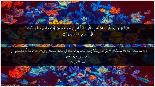 Al-Baqara Ayah 250 - Arabic + Urdu wallpaper