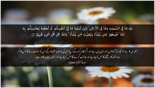 Al-Baqara Ayah 284 - Arabic + Urdu wallpaper