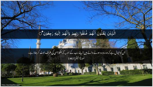 Al-Baqara Ayah 46 - Arabic + Urdu wallpaper