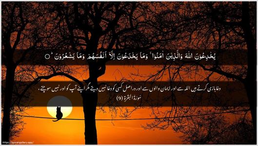 Al-Baqara Ayah 9 - Arabic + Urdu wallpaper
