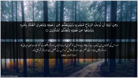 Ar-Room Ayah 46 - Arabic + Urdu wallpaper