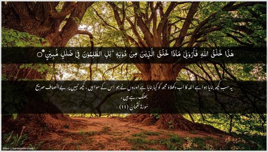 Luqman Ayah 11 - Arabic + Urdu wallpaper