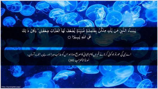 Al-Ahzaab Ayah 30 - Arabic + Urdu wallpaper