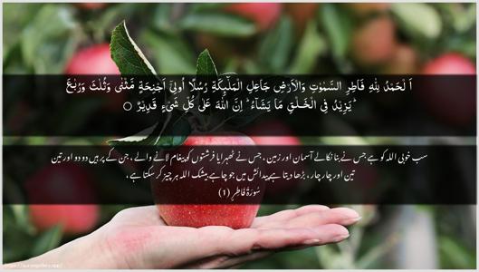 Faatir Ayah 1 - Arabic + Urdu wallpaper