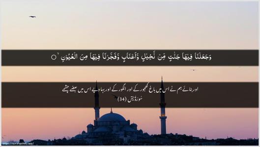 Yaseen Ayah 34 - Arabic + Urdu wallpaper