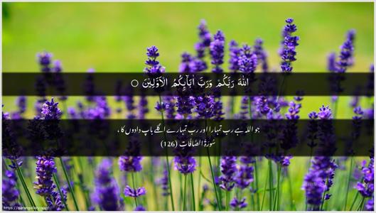 As-Saaffaat Ayah 126 - Arabic + Urdu wallpaper