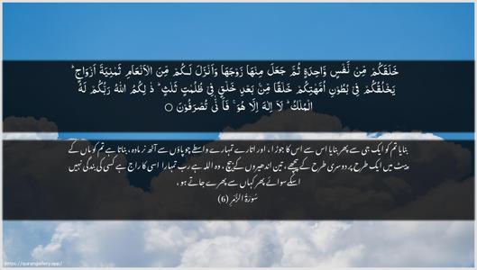 Az-Zumar Ayah 6 - Arabic + Urdu wallpaper