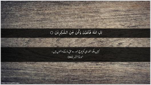 Az-Zumar Ayah 66 - Arabic + Urdu wallpaper