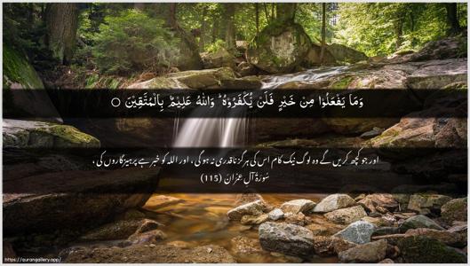 Aal-i-Imraan Ayah 115 - Arabic + Urdu wallpaper