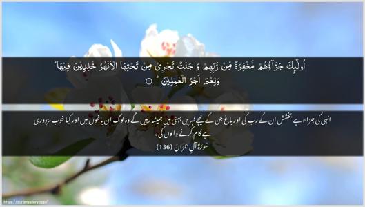 Aal-i-Imraan Ayah 136 - Arabic + Urdu wallpaper