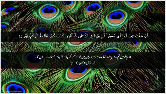 Aal-i-Imraan Ayah 137 - Arabic + Urdu wallpaper