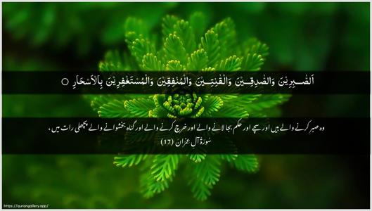 Aal-i-Imraan Ayah 17 - Arabic + Urdu wallpaper