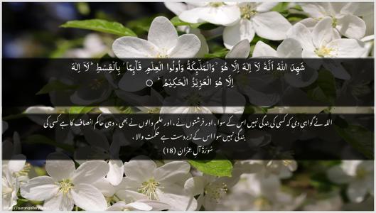 Aal-i-Imraan Ayah 18 - Arabic + Urdu wallpaper
