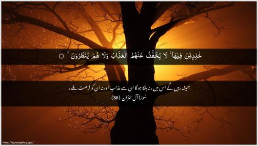 Aal-i-Imraan Ayah 88 - Arabic + Urdu wallpaper